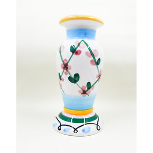 Bella Casa by Ganz Ceramic Candle Holder Pastel Floral Detail Single